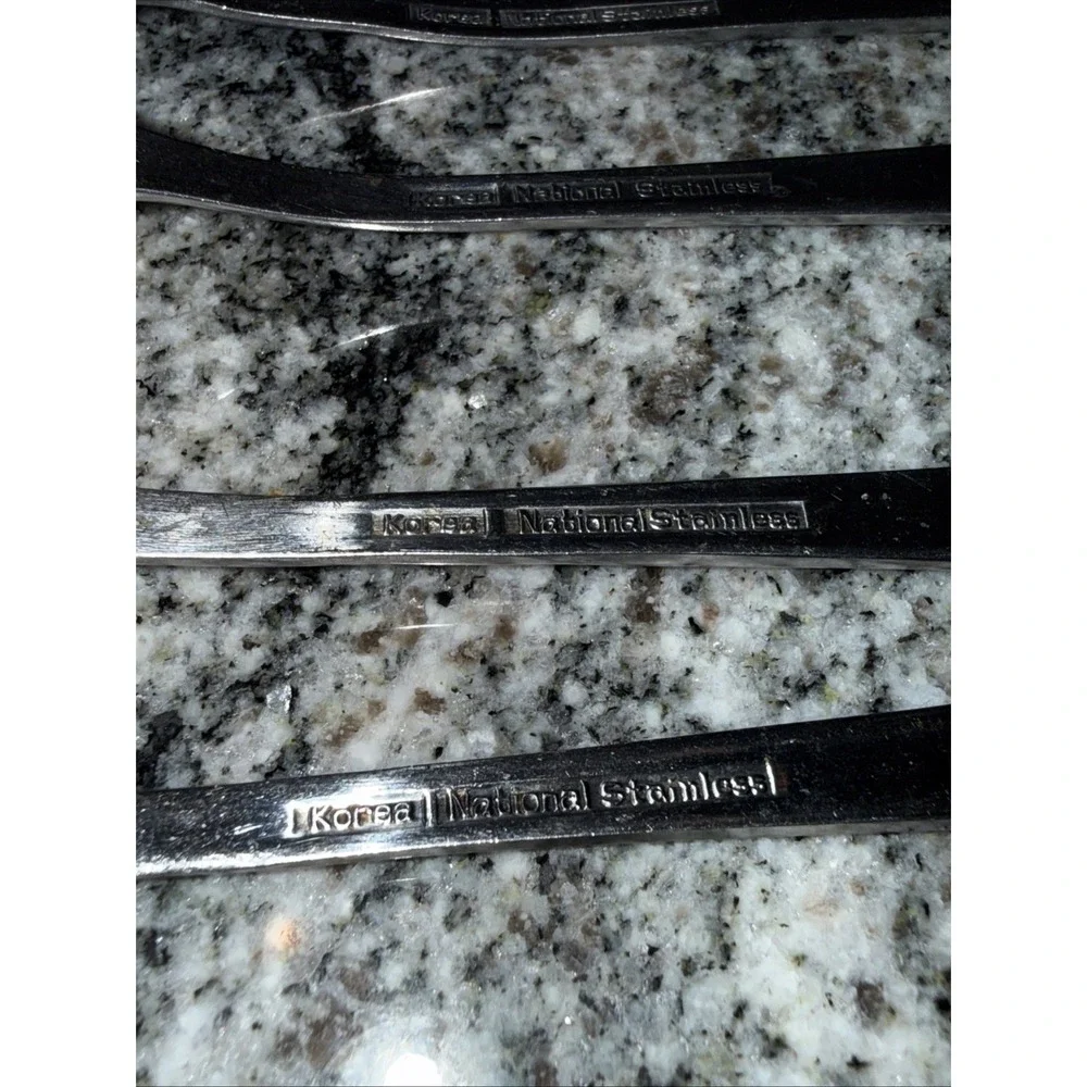7 Pcs National Stainless Korea Flatware Costa Mesa‎ Pattern Flower Dots